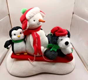 2007 Hallmark Jingle Pals Snow What Fun Schlitten singender Schneemann Pinguin Hund - Bild 1 von 11