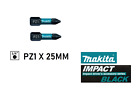 MAKITA impact driver Bits pozi PZ1 PZ2 PZ3 2PCS 25mm EXTREME Dewalt bosch