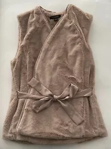 DONNA KARAN 'Sleepwear' • Vest Robe Loungewear • Faux Fur • XS/S • New (Other) - Picture 1 of 20
