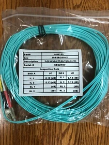 10Gb OM3 LC-LC 50/125 Multimode Duplex Fiber Optic Cable - 9 Meter - Picture 1 of 2