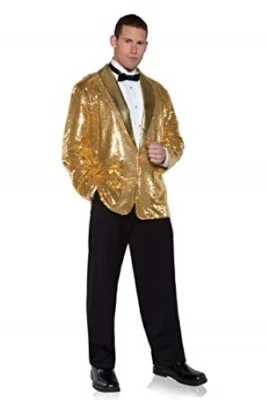 Chaqueta de Lentejuelas Para Hombre 2 Botones Chal Cuello Vacaciones Ocasión Especial Disfraz Abrigo Foto 1 de 4