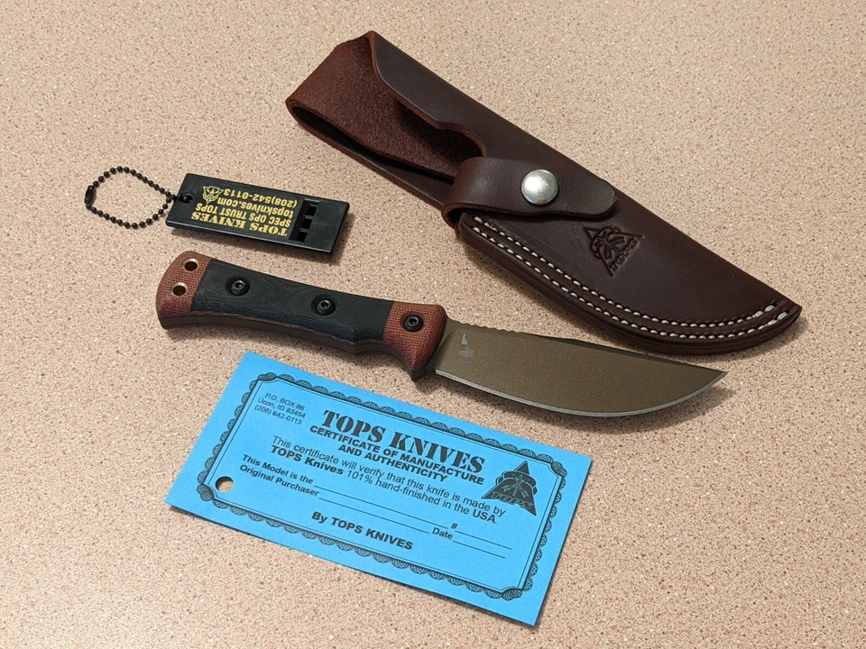 TOPS USA Marble's Woodcraft Fixed Bronze carbon steel Blade Knife Micarta - $235 - Image 1 of 4