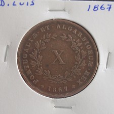 Portugal - D. Luis - X Réis - 1867 - VF