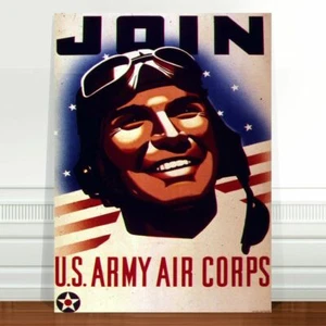 Póster arte propaganda de guerra vintage ~ impresión en lienzo 8x10" Cuerpo Aéreo del Ejército de los Estados Unidos - Imagen 1 de 1