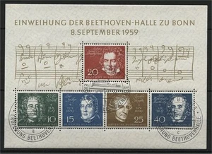 ALEMANIA, HOJA DE RECUERDO BEETHOVEN 1959, CANCELACIÓN FD, ¡EN PERFECTO ESTADO! - Imagen 1 de 1