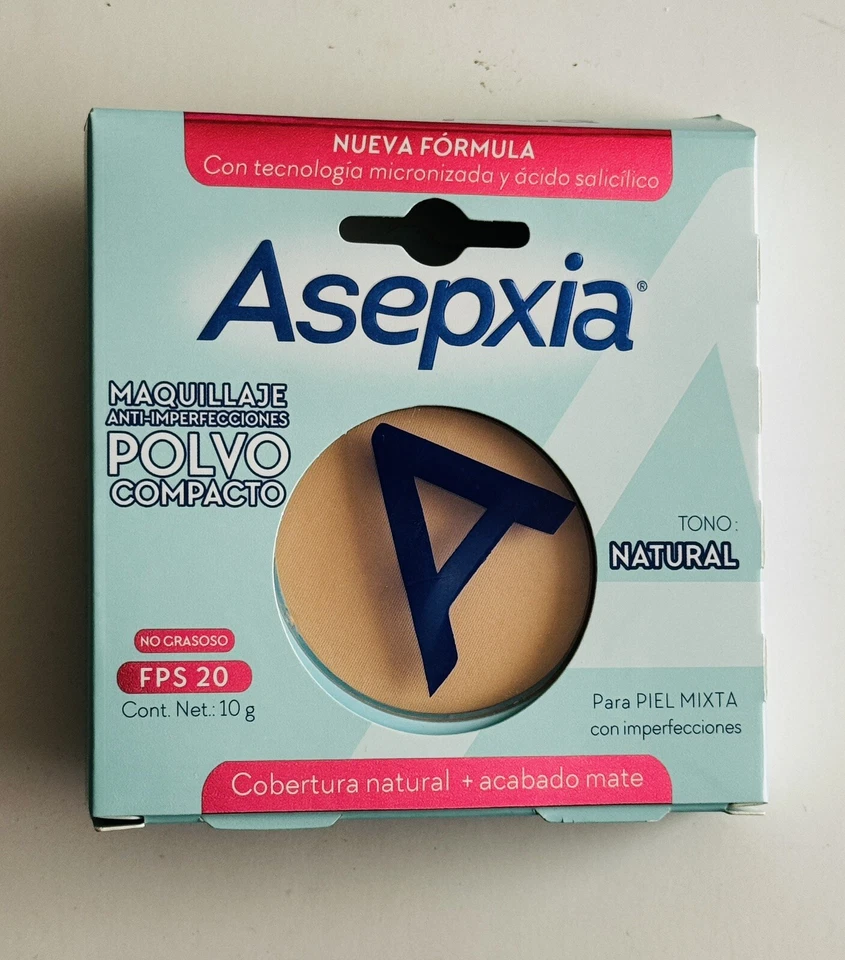 Maquillaje En Polvo Asepxia Anti Imperfecciones Tono Natural, 10 g, FPS 20 - Image 1 of 4