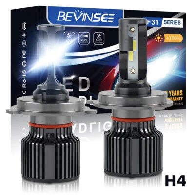 H4 LED Headlight Bulbs Fit VW Caddy Transporter T4 T5 1995-2015 6000K Hi/Lo Beam - Image 1 of 4