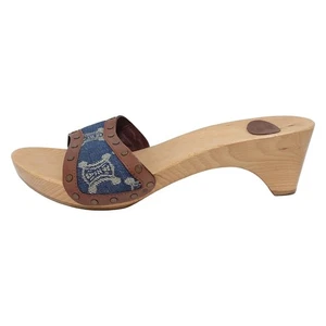 Auth CELINE - Navy Brown Denim Leather Hardware Women's Sandals - Picture 1 of 6