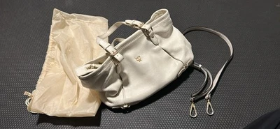 MCM White Leather Shoulder Bag With Crossbody Option - Image 1 of 4