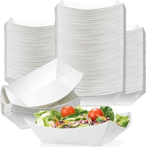Motbach 150 Pack 1Lb Paper Food Boat Trays Disposable Paper Boat Plates Containe - Picture 1 of 12