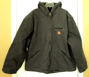 Carhartt Jacket Mens 3XL Black J141 Hooded Sherpa Lined Canvas Work Jacket NWOT - Picture 1 of 18