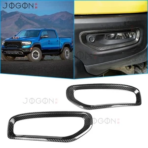 2019-2025 For Dodge RAM 1500 TRX Carbon Front Bumper Fog Light Lamp Covers Trim - Picture 1 of 13
