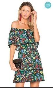 Vestido Alice + Olivia Tylie Chelsea Flor Silvestre Negro Mujer Pequeño Mini Volantes - Imagen 1 de 7
