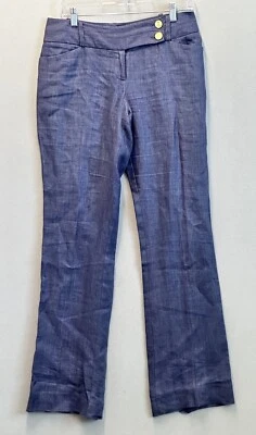 Outback красный женщин Sz 2 льняной широкие ноги синий моряк якорь прибрежный морской брюки - Изображение 1 из 4