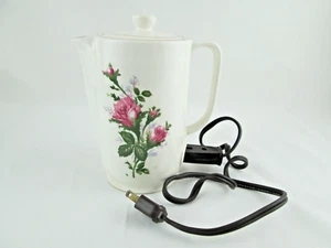 Marika Kettle Electric Coil Hot Water Pot  Ceramic floral 24oz Japan - Picture 1 of 9
