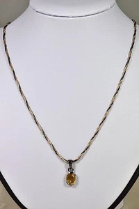 Champagner-Quarz Anhänger Silber Rosé Kette Collier Schmuck Halskette Heilstein  - Bild 1 von 3