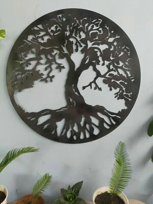 Albero della vita metallo arte da parete decorazione da parete albero in meta... - Immagine 1 di 4