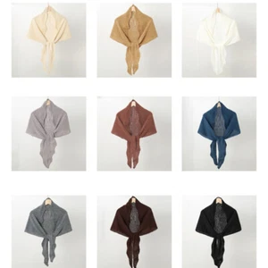 Triangle Knitted Scarf Women's Shawl Wraps Warm Neckerchief Scarves Headwraps - Picture 1 of 20