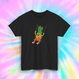 Cool Pineapple Swinging T-Shirt Funny Fruit Summer Vacation Graphic Tee S-5XL - Picture 1 of 13