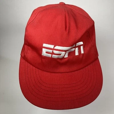 Sombrero Deportivo Vintage Logo ESPN Rojo Blanco Retro Snapback Hecho en EE. UU. Años 80 Años 90 Foto 1 de 4