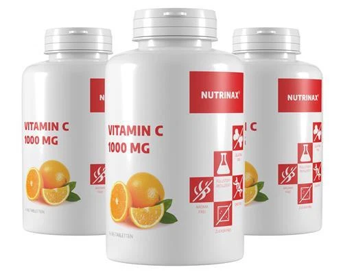 NUTRINAX Vitamin C 1000mg 2x365 Tabletten mit Hagebutte und Bioflavonoiden - vegan
