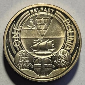 Great Britain 1 Pound 2010 - City of Belfast - Coat-of-Arms - Proof - Picture 1 of 5