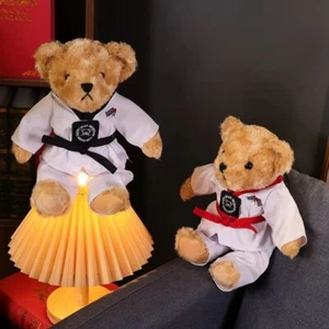 PP Cotton Taekwondo Bear Plush Toy Stuffed Soft Bear Doll Kids Gifts - Picture 1 of 14
