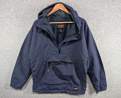 LL BEAN Outdoors Men's Navy Blue 3M Thinsulate Kangaroo Windbreaker Jacket S M - Image 1 of 4