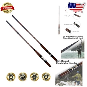 Ultralight Telescopic Fishing Rods Set: 10ft Carbon Fiber - Exceptional Strength - Picture 1 of 9