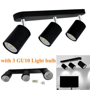 3 Way Modern Adjustable LED Ceiling Spotlight Round Kitchen Spot Light w/ Bulb - Picture 1 of 11