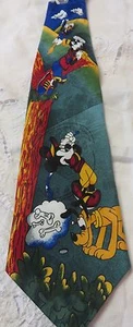 DISNEY MICKEY UNLIMITED Tie Multi Color Mickey Mouse GOLF Pluto Donald Duck - Picture 1 of 3
