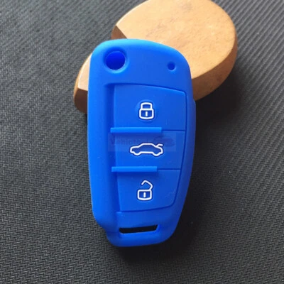Funda Silicona Llavero Inteligente Abatible Control Remoto 3 Botones Ajuste Audi A3 A4 Q3 Llavero Foto 1 de 4