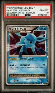 PSA 10 GEM MINT Glaceon LV. X HOLO Dawn Dash DP4 1st Ed. Japanese Pokemon Card - Picture 1 of 2