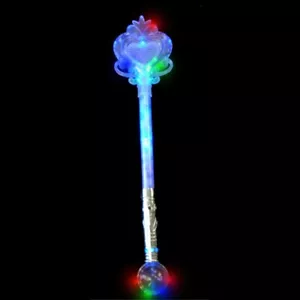 PRINCESS HEART FLASHING GLITTER WAND WITH LARGE BALL AT BOTTOM - Picture 1 of 1