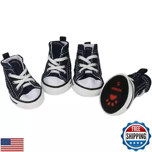 URBEST 4 Pcs Pet Dog Puppy Canvas Sport Shoes, Sneaker Boots, Outdoor Nonslip - Picture 1 of 5