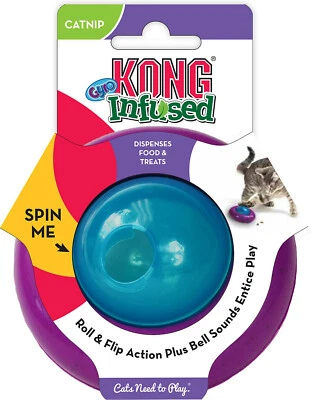 KONG Gyro Treat Dispensing Puzzle Catnip Infused Cat Activity Toy 4" - Image 1 of 4