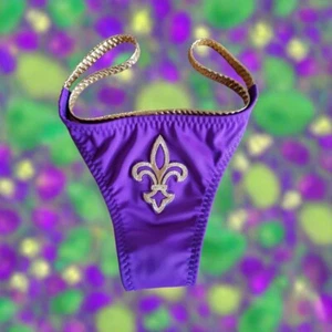 Mardi Gras Ladies Purple Thong - Picture 1 of 3