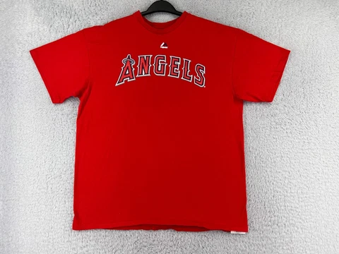 Los Angeles Angels Shirt Mens Extra Large Red #5 Albert Pujols Short Sleeve Crew Cover