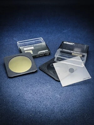 Cokin A 163 A163 Pola Yellow Square Filter & A 345 A345 DOUBLE MASK 2 A in cases - Image 1 of 4
