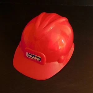 Hard Hat Helmet Toy Child Red BRUDER Plastic Deco Made IN China N4224 - Imagen 1 de 12