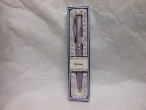 Personalized Violet Ball Point Pen With Gift Box, Inscribed Kristen NEW - Picture 1 of 1