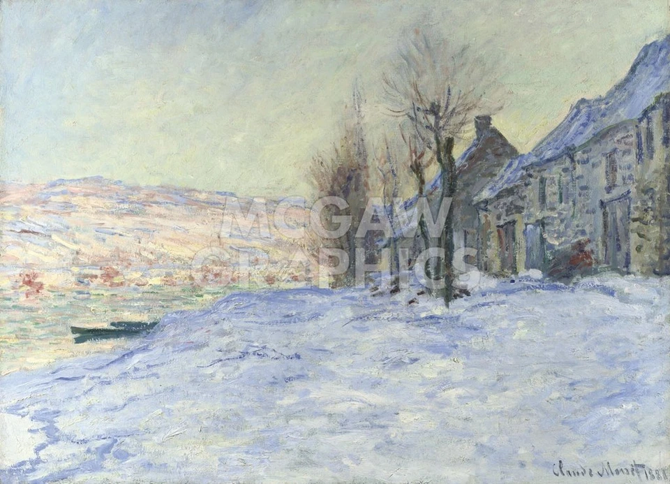 Lavacourt Under Snow 1878, Claude Oscar Monet, Wall Decor Art Print11" x 14"2602 - Image 1 of 1