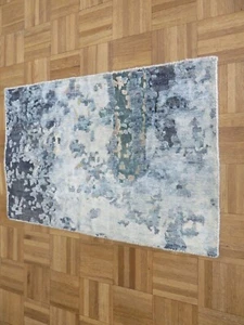 Alfombra oriental abstracta moderna fina anudada a mano 2 x 3 con seda G15392 - Imagen 1 de 7
