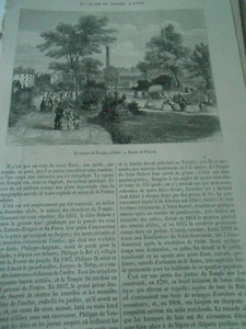 Le Square du Temple à Paris 1864 Gravure Old Print - Picture 1 of 1
