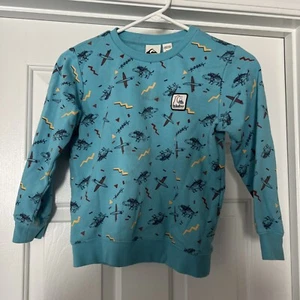 QUIKSILVER KIDS SWEATSHIRT SIZE 7X BLUE ALL OVER PRINT - Picture 1 of 4