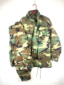 US Military Woodland Camo Field jacket (M/Long) & Pants (S/Long) READ - Picture 1 of 15