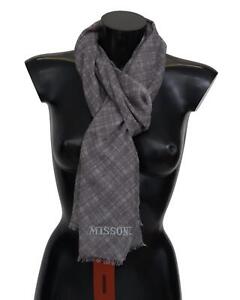 Missoni Plaid Wool Neck Wrap Scarf  -  Scarves & Shawls  - Gray