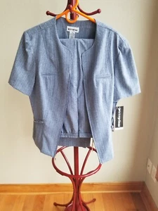 Vintage Perceptions 2 Piece Pant Suit Women 18 Short Sleeve Grandmacore NWT - Picture 1 of 7