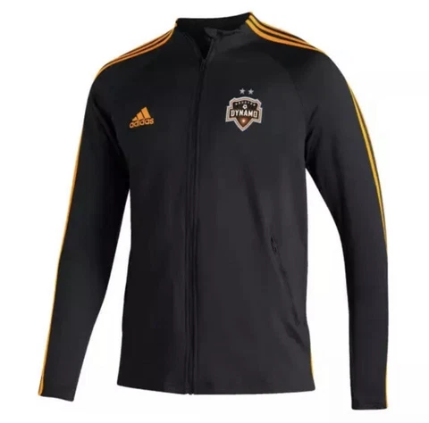 adidas Men's Houston Dynamo Anthem Black Full-Zip Jacket FI1522 Size Large $85 Cover