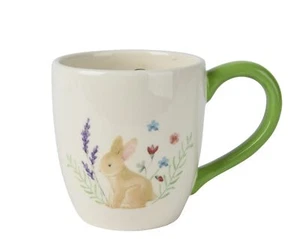 Tasse 10cm Keramik mit Hasenmotiv - Keramiktasse Frühling Ostern Ostergeschirr - Bild 1 von 1